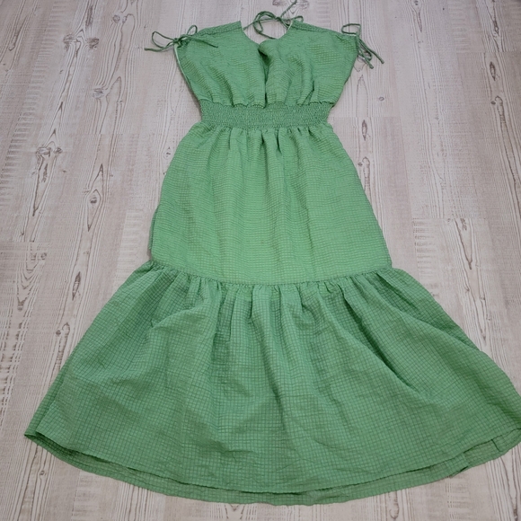 entro Dresses & Skirts - Entro Green Gingham Maxi Dress